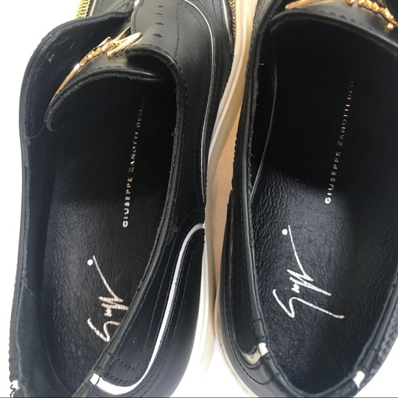 Giuseppe Zanotti Leather Mini Studs Sneakers Slip On Oxford Slides Logo Glitter - Picture 7 of 16